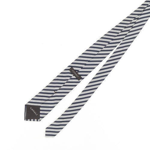 Canali Men's Blue Striped Silk Tie