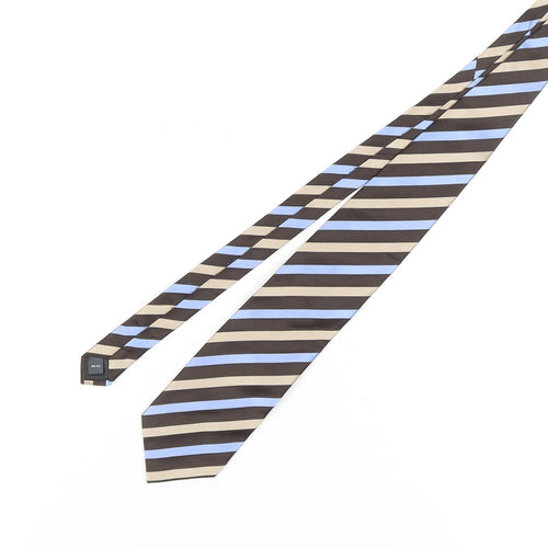 Austin Reed Men's Brown Blue Striped Silk Tie