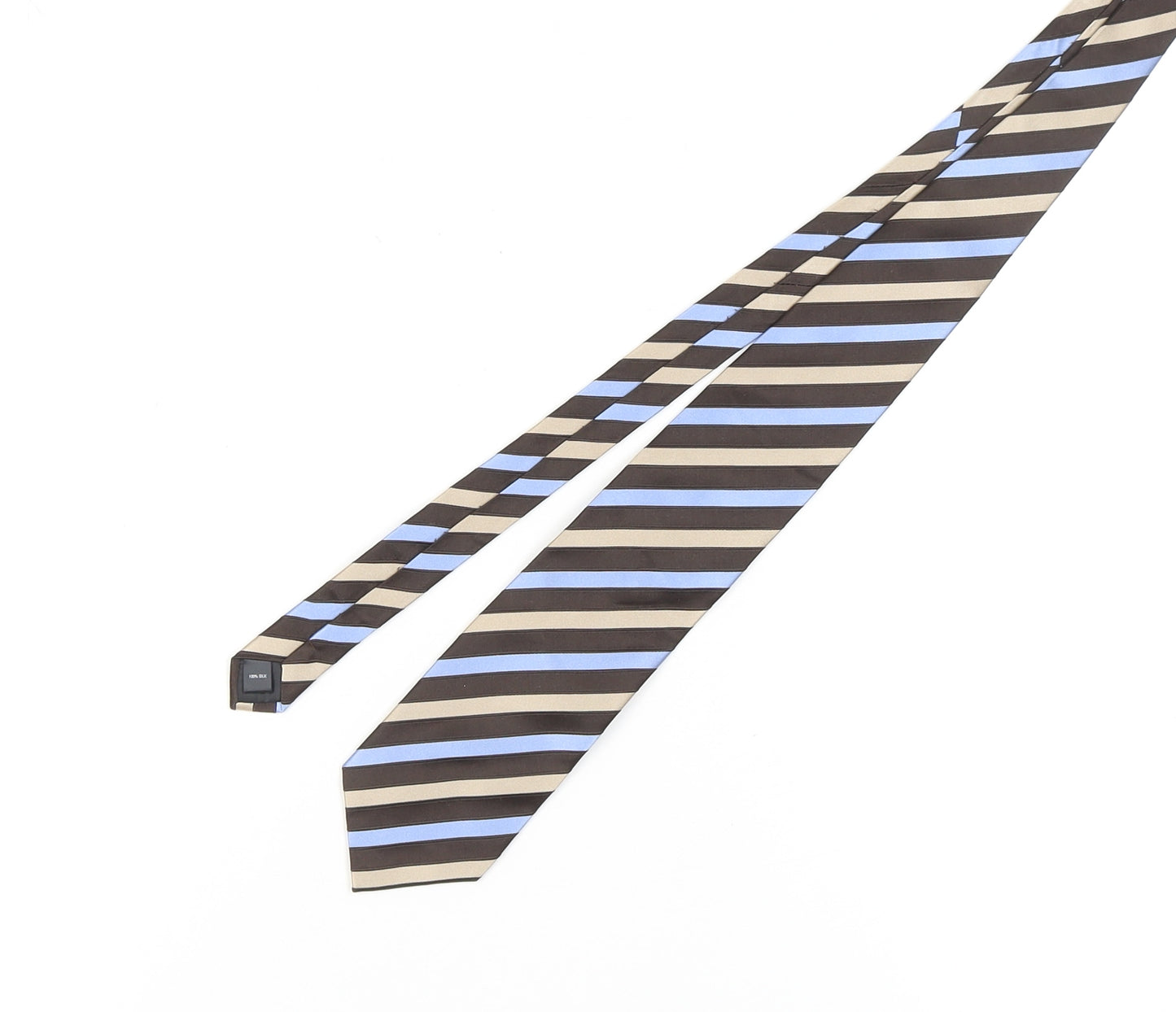 Austin Reed Men's Brown Blue Striped Silk Tie
