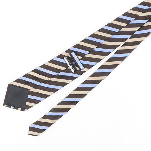 Austin Reed Men's Brown Blue Striped Silk Tie