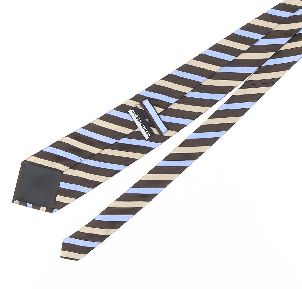 Austin Reed Men's Brown Blue Striped Silk Tie