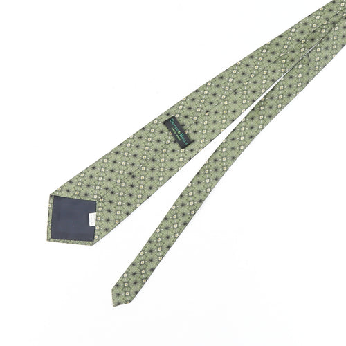 Sette & Bello Men’s Green Silk Geometric Tie