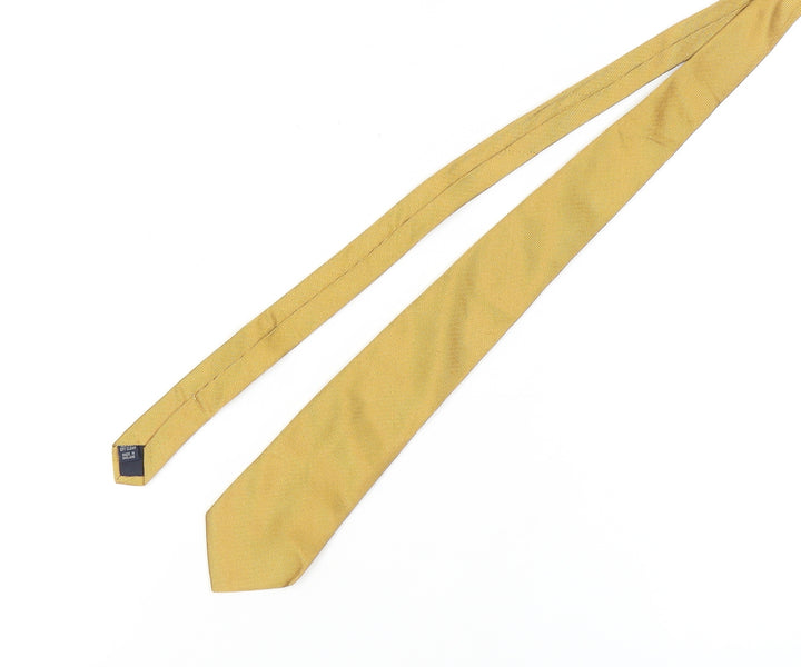 Aquascutum Men's Gold Silk Tie - Made in England