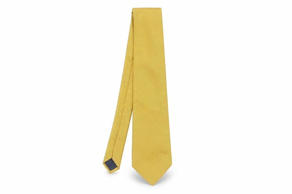 Aquascutum Men's Gold Silk Tie - Made in England
