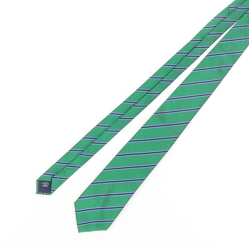 Charles Tyrwhitt Men's Green Striped Silk Tie
