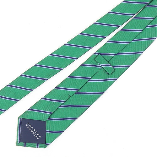 Charles Tyrwhitt Men's Green Striped Silk Tie