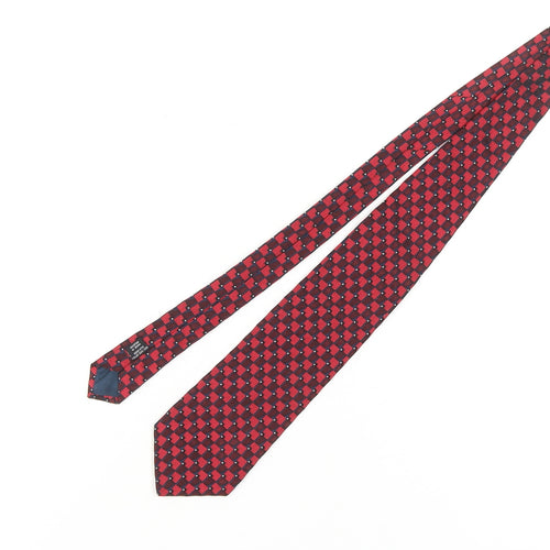 José Piscador Men's Red Checkered Silk Tie - One Size