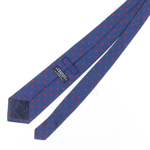 Charles Tyrwhitt Men's Blue Polka Dot Silk Tie