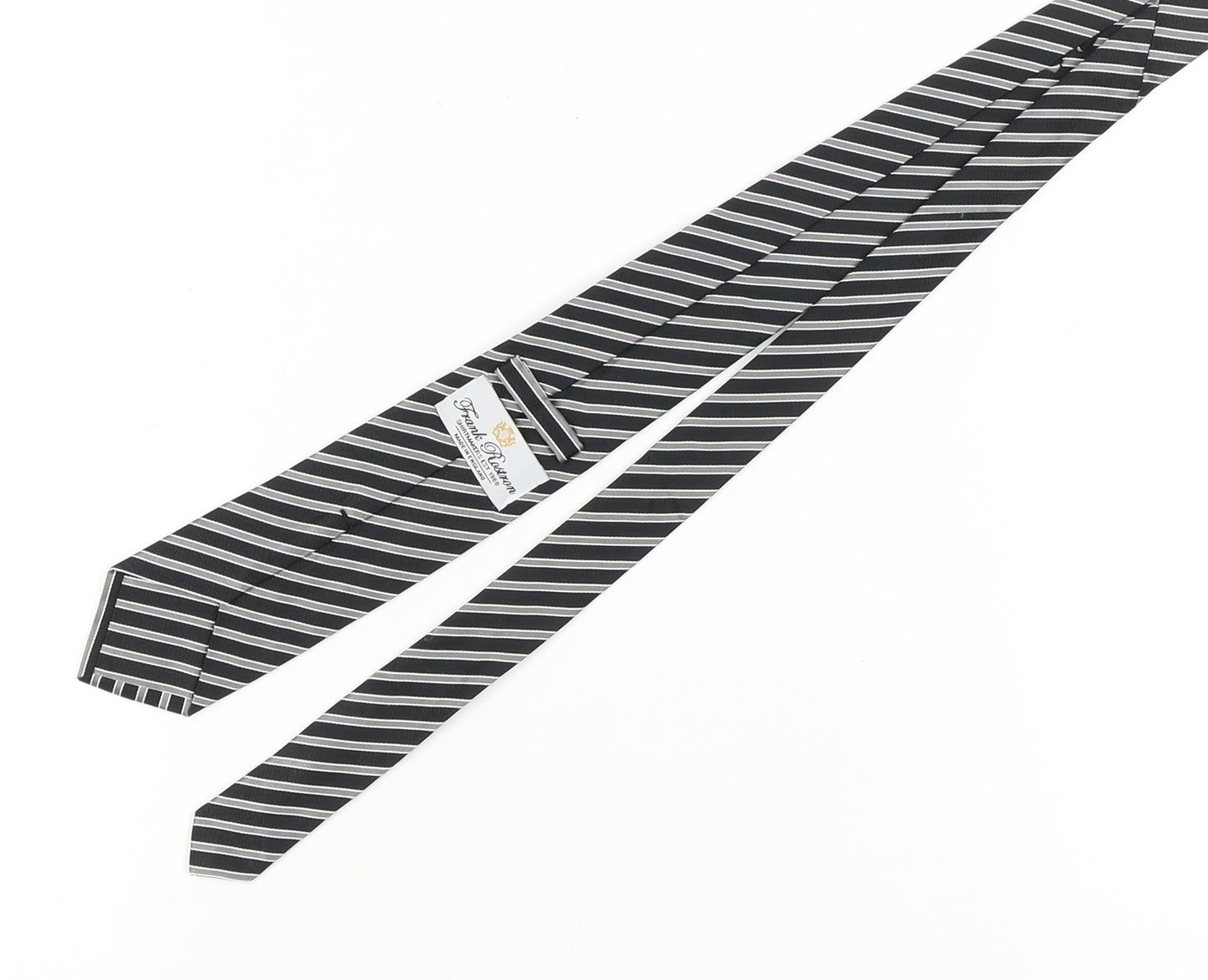 Frank Rostron Men’s Black Striped Silk Tie