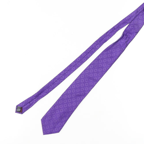 Marks and Spencer Men's Purple Silk Geometric Tie