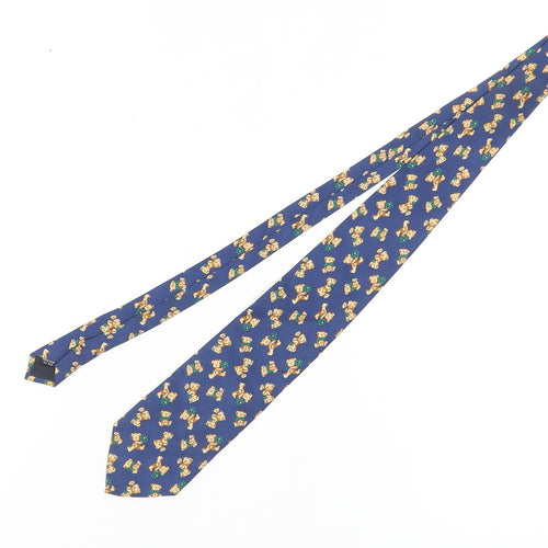 IL David Silk Blue Teddy Bear Men's Tie