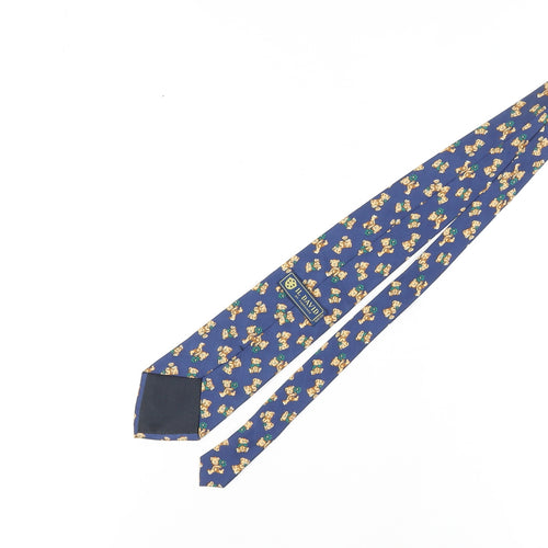 IL David Silk Blue Teddy Bear Men's Tie