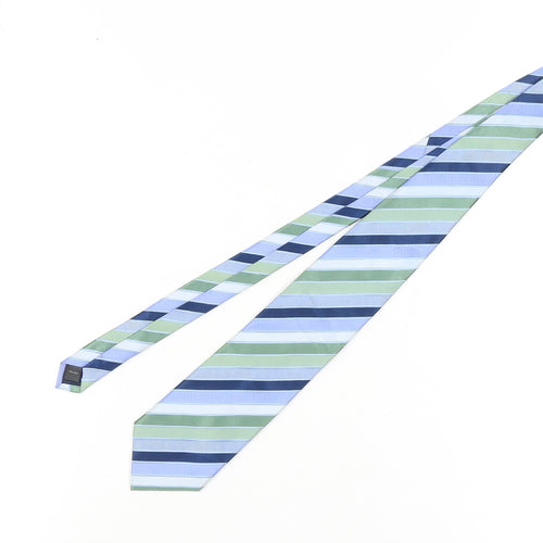 Austin Reed Men's Green Blue Striped Silk Tie One Size