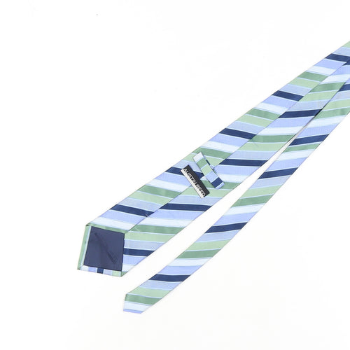 Austin Reed Men's Green Blue Striped Silk Tie One Size