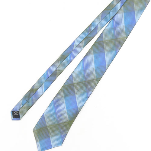 Nicole Miller Men's Blue Silk Plaid Tie