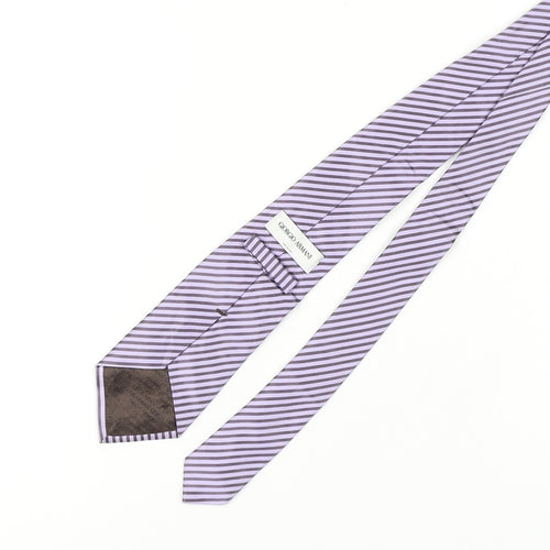 Giorgio Armani Men's Purple Striped Silk Tie