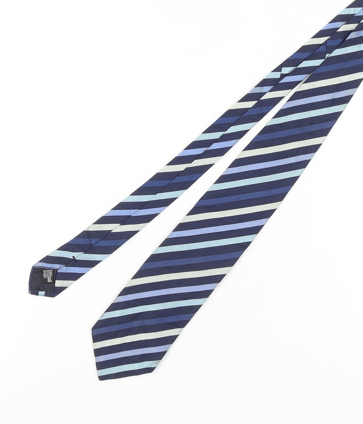 Giorgio Armani Men's Blue Striped Silk Tie