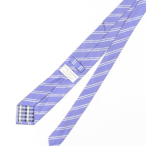 Frank Rostron Men's Purple Silk Striped Designer Tie