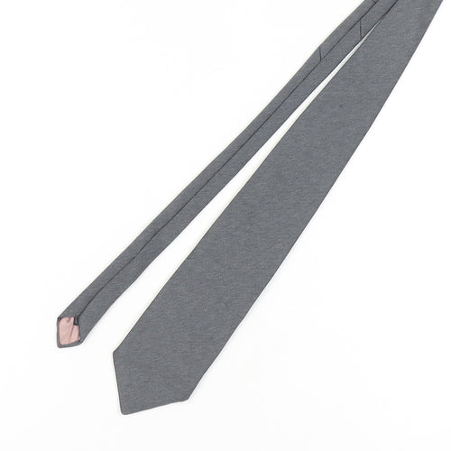 River Island Men's Grey Silk Slim Tie One Size