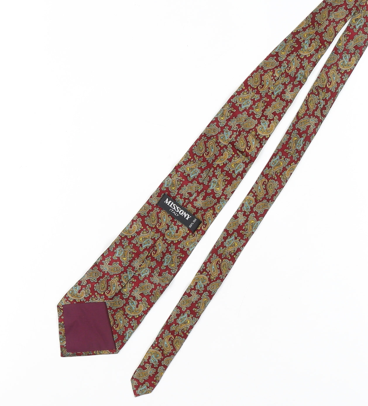 Missoni Men's Silk Paisley Tie in Red, Blue & Gold