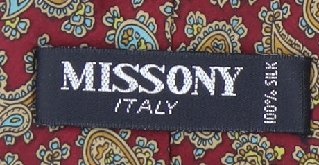 Missoni Men's Silk Paisley Tie in Red, Blue & Gold