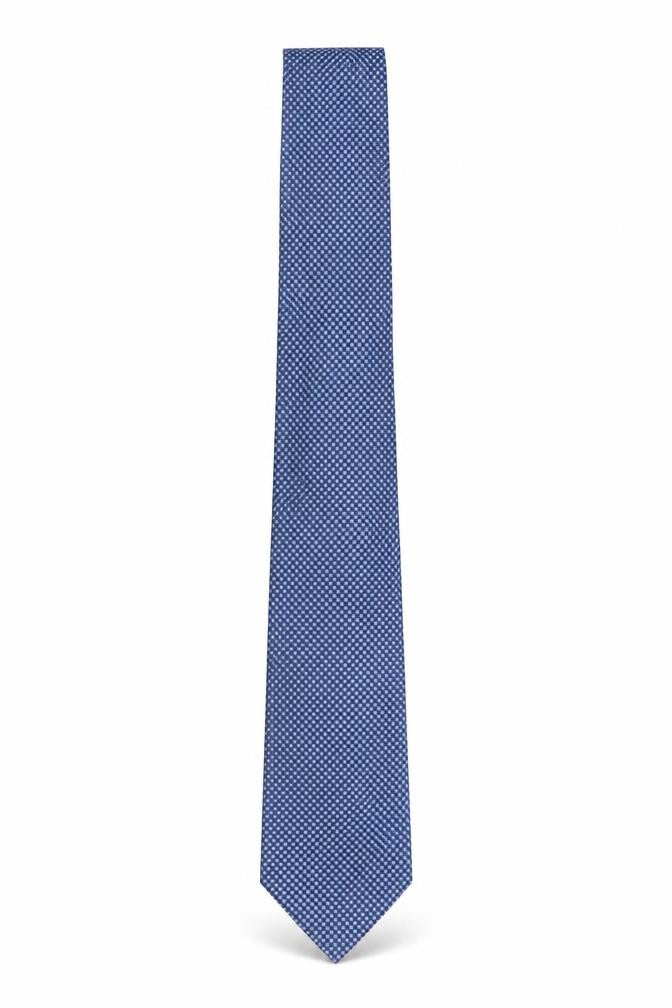 Front view of Marks & Spencer Men's Blue Silk Geometric Tie One Size