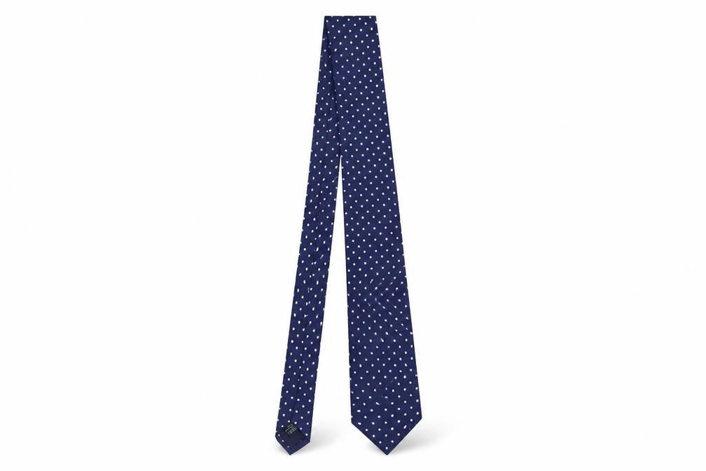 Front view of Charles Tyrwhitt Silk Blue Polka Dot Men's Tie