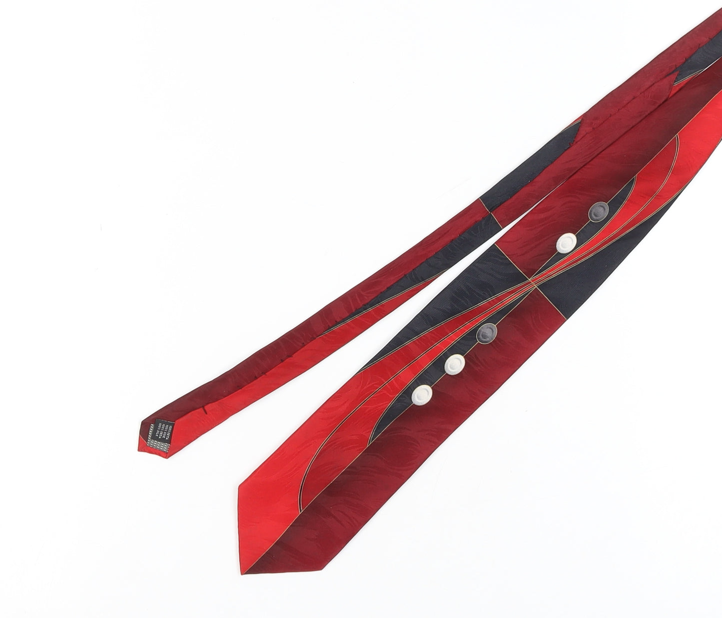 Croft & Barrow Men's Red & Black Silk Tie with Buttons