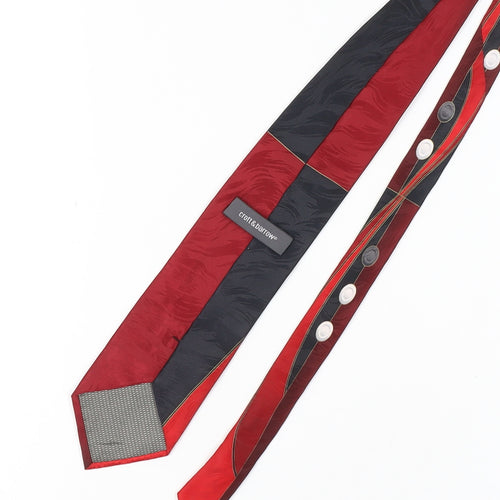 Croft & Barrow Men's Red & Black Silk Tie with Buttons