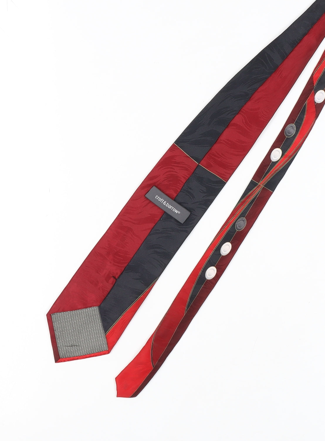 Croft & Barrow Men's Red & Black Silk Tie with Buttons