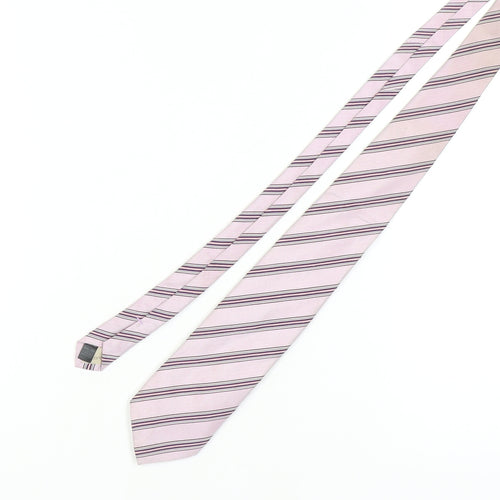 Marks and Spencer Pink Striped Silk Men's Tie