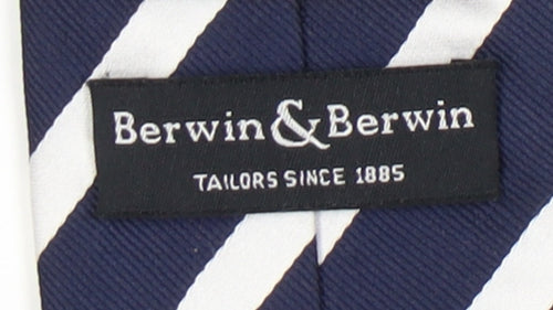 Berwin & Berwin Men's Blue Striped Silk Tie