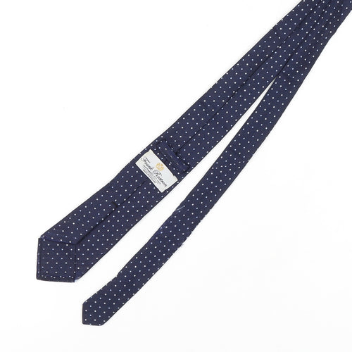 Frank Rostron Men's Blue Silk Polka Dot Slim Tie