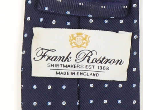 Frank Rostron Men's Blue Silk Polka Dot Slim Tie
