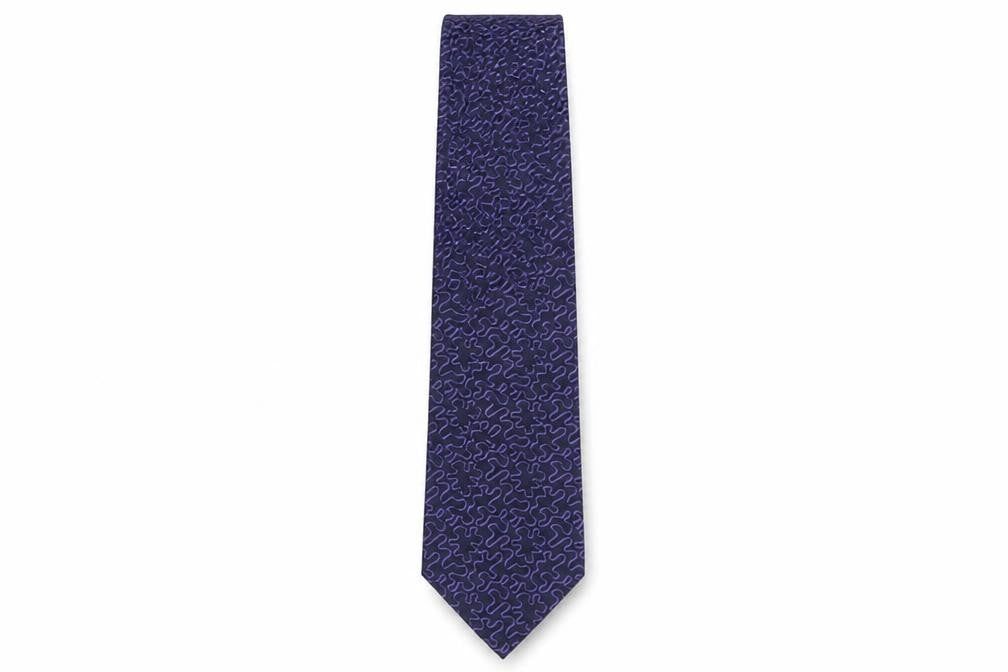 Front view of Paul Smith Men's Purple Geometric Designer Tie