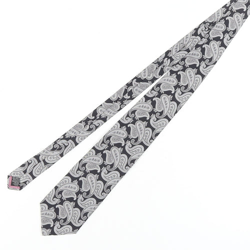 Windsor Men's Black Silk Paisley Tie - Elegant Formalwear