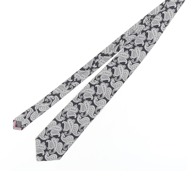 Windsor Men's Black Silk Paisley Tie - Elegant Formalwear