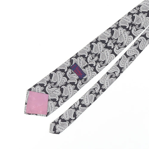 Windsor Men's Black Silk Paisley Tie - Elegant Formalwear