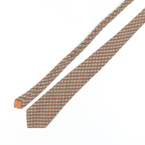 St Michael Men's Brown Plaid Wool Vintage Tie