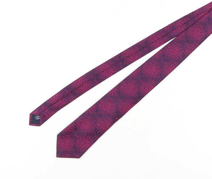 Charles Tyrwhitt Men's Pink Silk Slim Tie Geometric Design