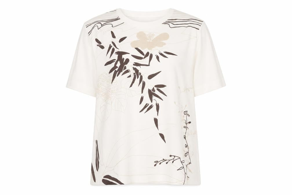 TIGI Wear Women's White Floral Plus Size T-Shirt