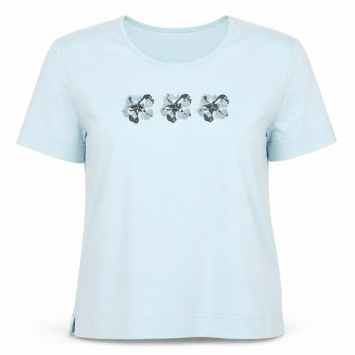 TIGI Wear Women's Blue Plus Size Floral T-Shirt