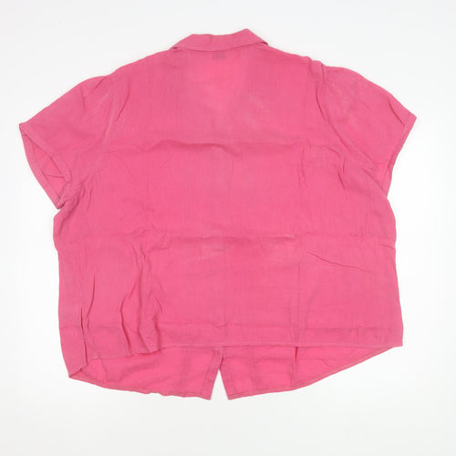 Marks and Spencer Women's Pink Button-Up Blouse Size 22