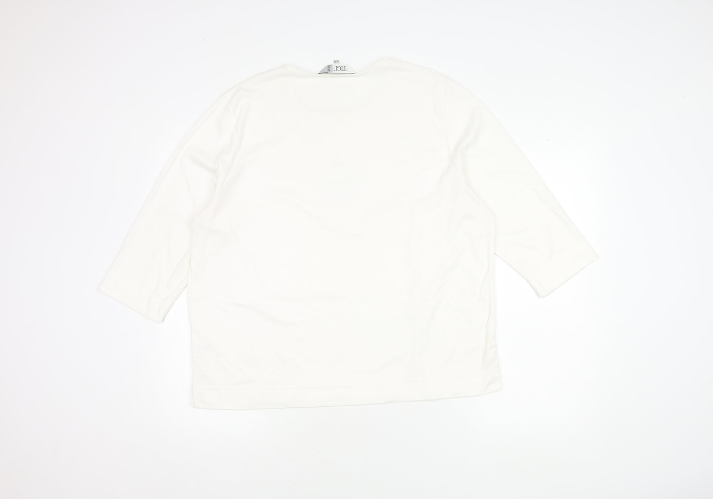 TIGI Wear Women's White Rhinestone T-Shirt Size 22