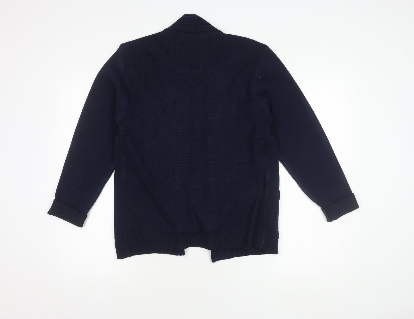 Marks and Spencer Women's Blue Striped Cardigan - Size 5