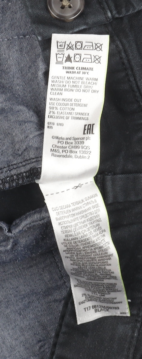 Marks and Spencer Men's Black Chino Trousers 38/29 Regular