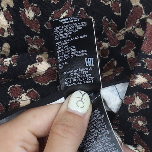 Marks and Spencer Women's Animal Print Trousers - Size 8