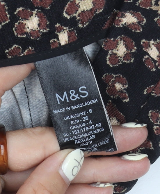 Marks and Spencer Women's Animal Print Trousers - Size 8