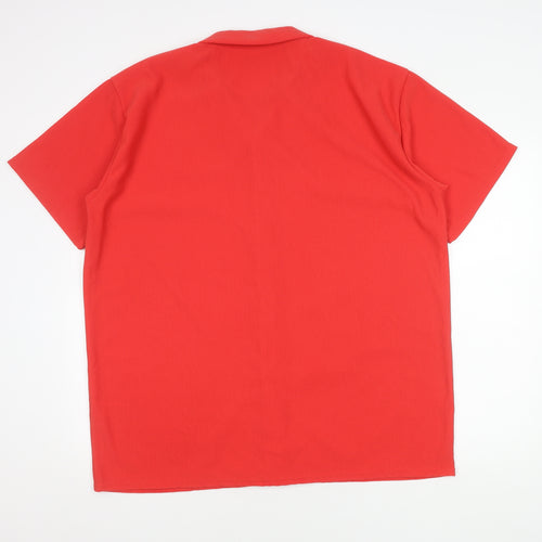 boohooMAN Men's Red XL Polo Shirt Short Sleeve