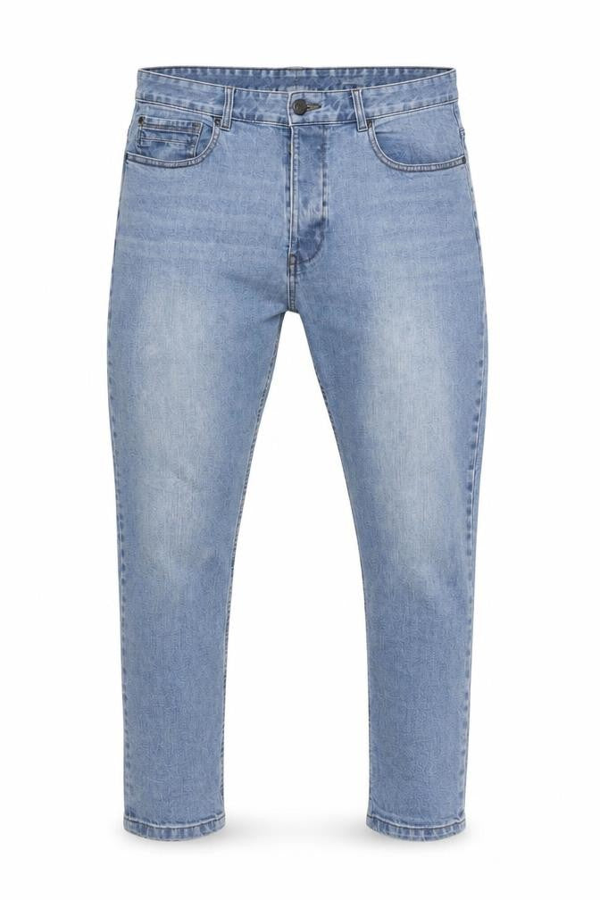 Front view of ACW85 Men's Blue Tapered Denim Jeans 38S
